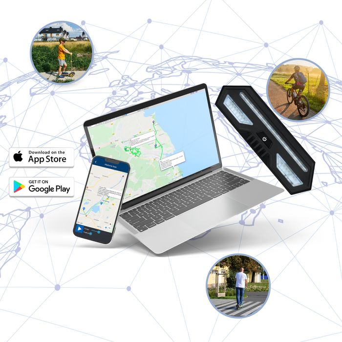 Lokalizator GPS na rower hulajnowa aplikacja MKBIKESCOO