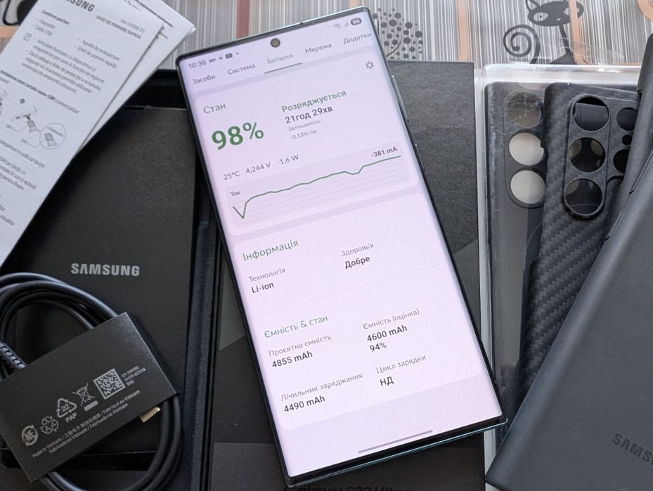 ІДЕАЛ Samsung Galaxy S22 Ultra 12-256Gb/Офіційний/2-Sim/NFC/Комплект/Без Вигораньня і Дефектів