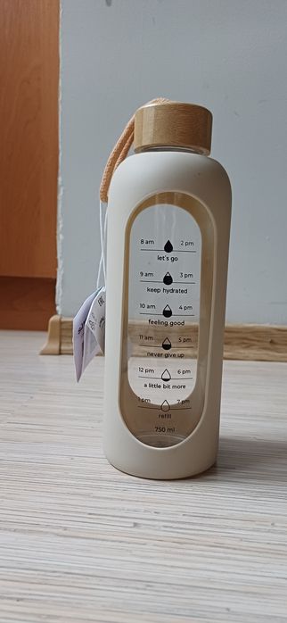 sinsay мотиваційна  бутилка пляшка для води скляна