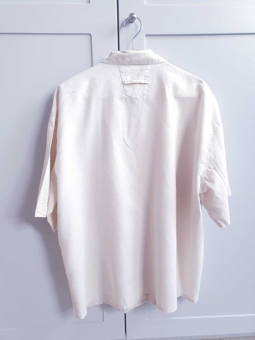 Beżowa koszula damska ramia jak lniana 44 46 oversize 40 42