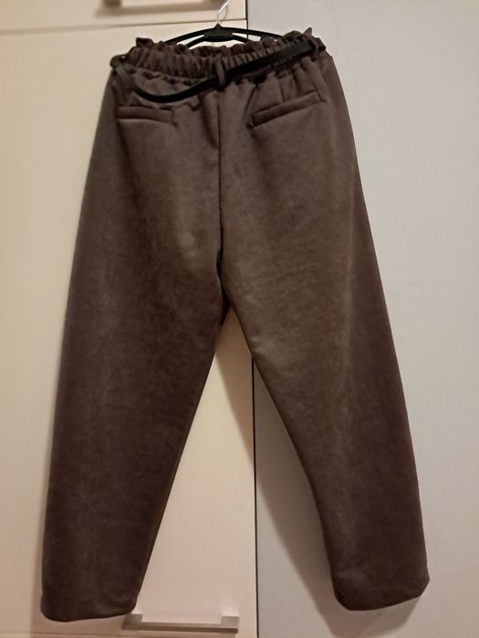 Spodnie brązowe sztuczny zamsz uni