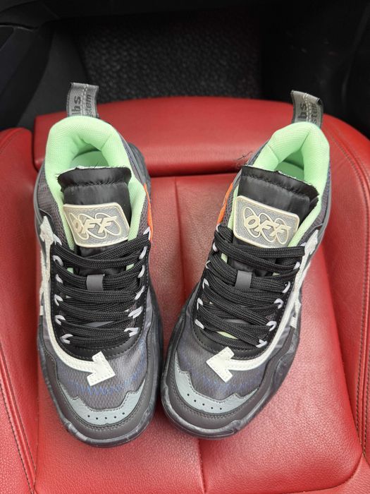 (БЕЗ ПЕРЕДОПЛАТИ)Off-White Odsy-1000 White Black Green офф вайт одсі