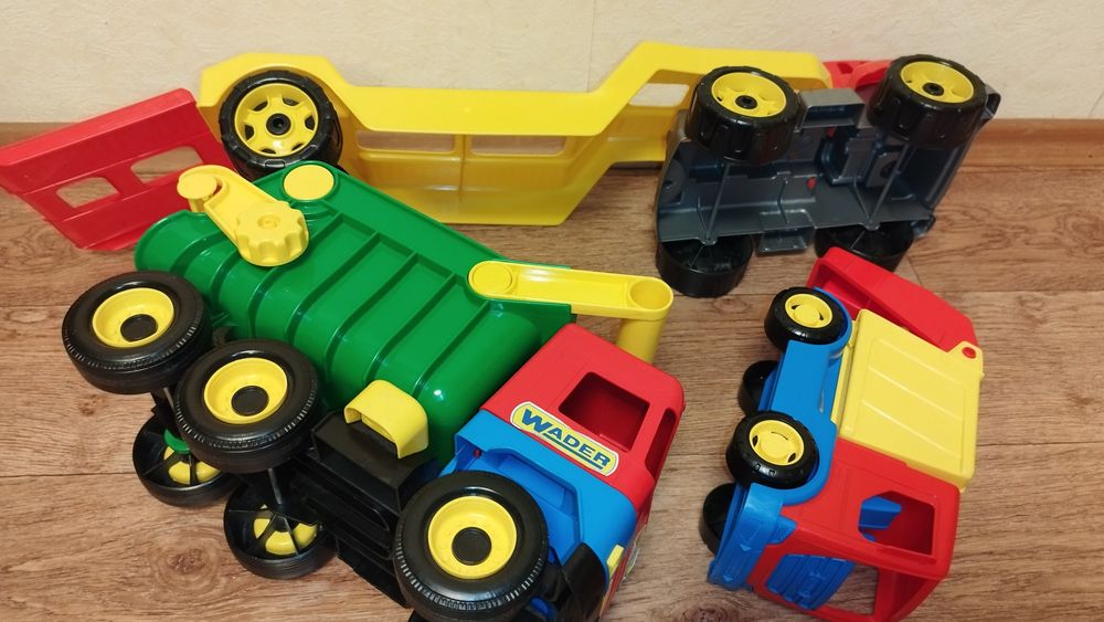 Машинки Wader, Автовоз, самосвал, мусоровоз