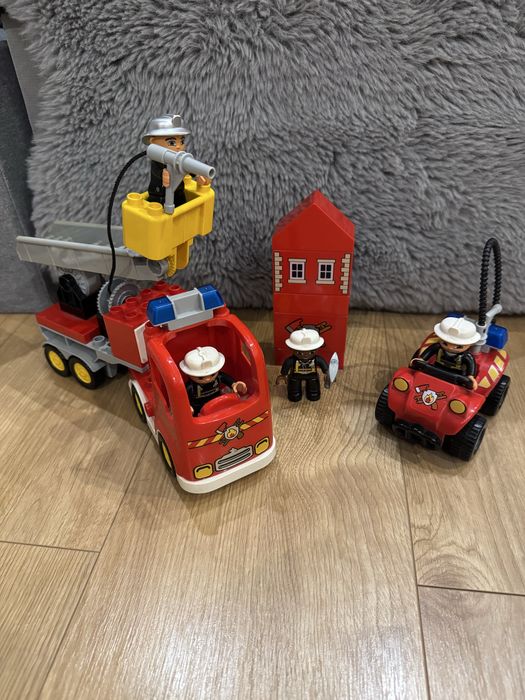 Lego duplo straż pożarna, wóz strażacki quad