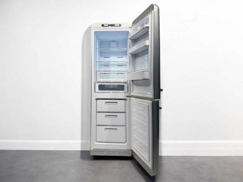 Ретро-холодильник SMEG / СМЕГ FAB32RSV3 / 2 камери, срібло