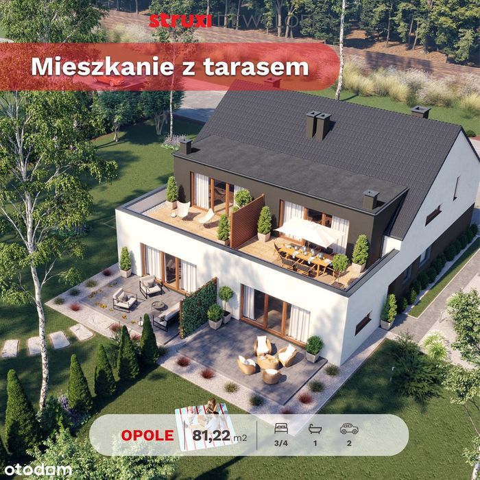 81,22 m2 z tarasem 20 m2, garażem i 1 m. parkingowe - ORW Opole