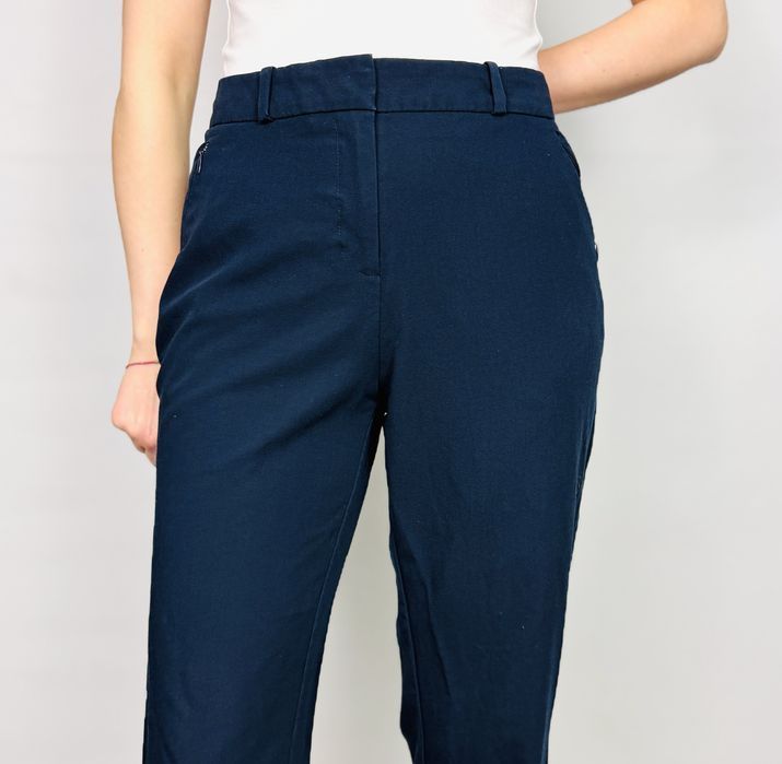 Granatowe spodnie z szerokimi nogawkami M 38 Dunnes