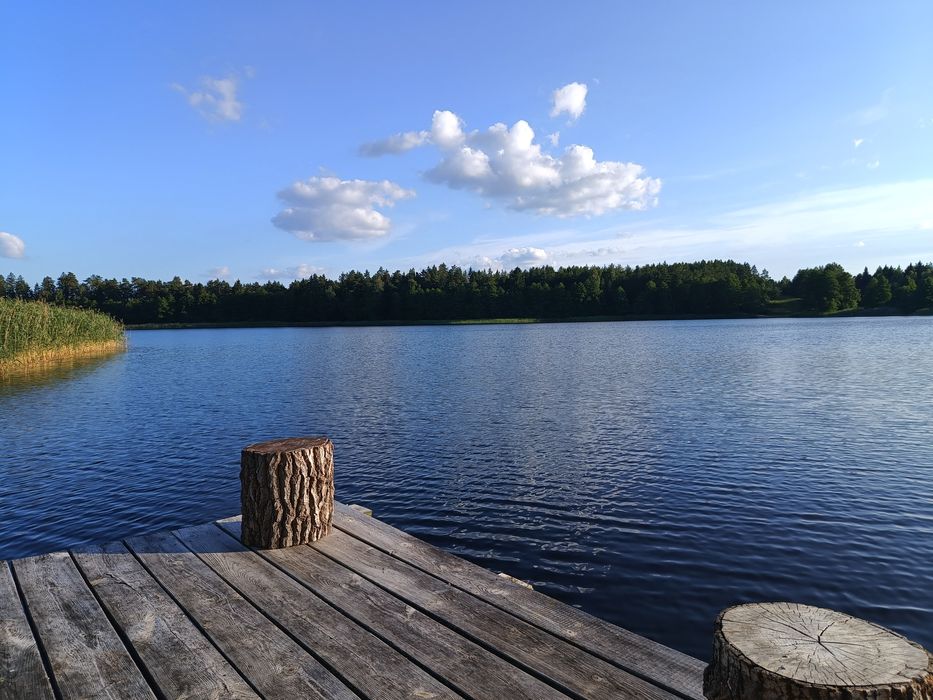 Działka nad jeziorem, pole kempingowe, wakacje nad jeziorem, media