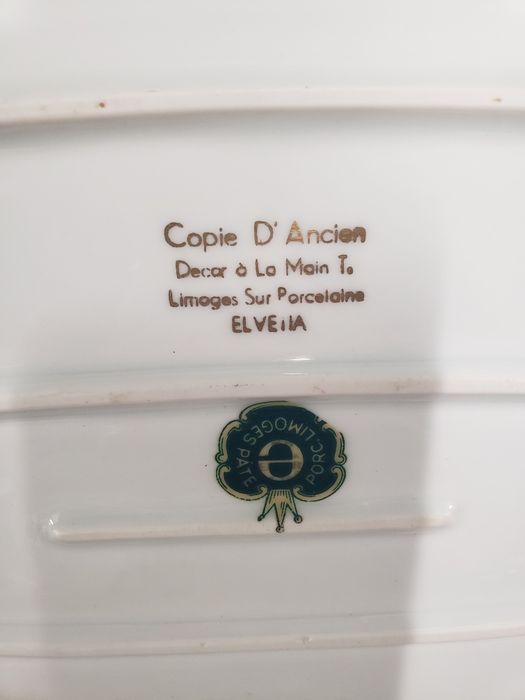 Bandeja gradinha e porcelana Limoges