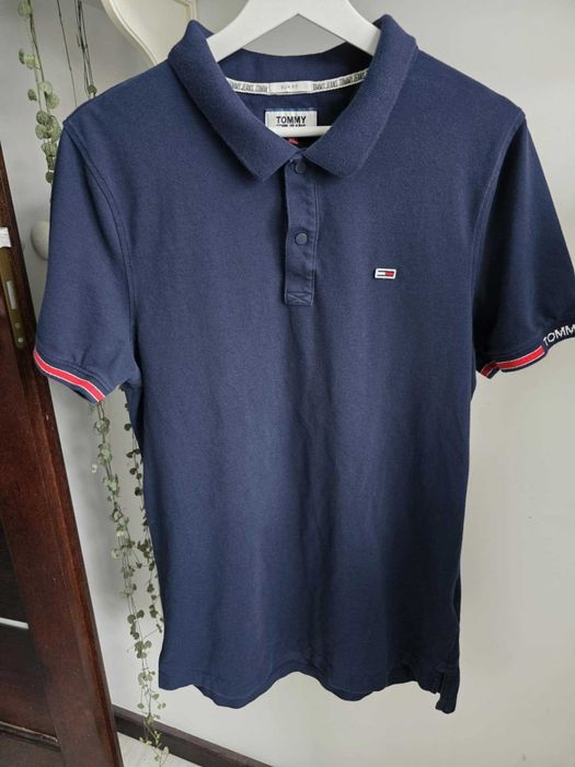 Granatowa koszulka polo Tommy Jeans XL Slim Fit stan bdb!