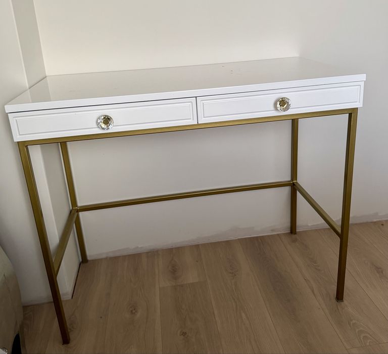Biurko / konsola biale lakierowane glamour