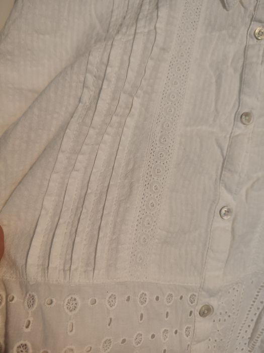 Bluzka koszulowa biała TU 22 elegancka romantyczna