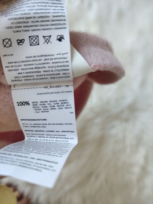 Nowy beret dla dziewczynki 100% wełna Reserved Premium  pudrowy róż