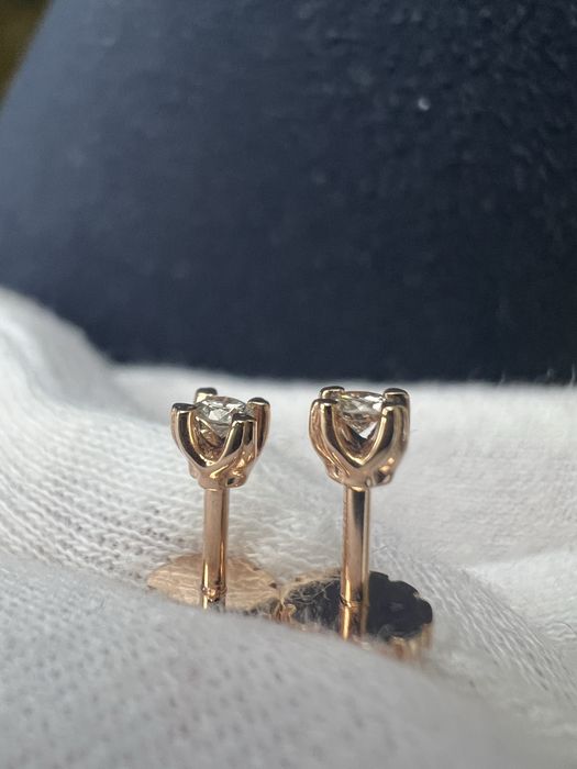 Серьги с бриллиантами золотой век