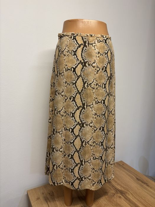 Spódnica midi z viscozy H&M wezowy wzor S/M