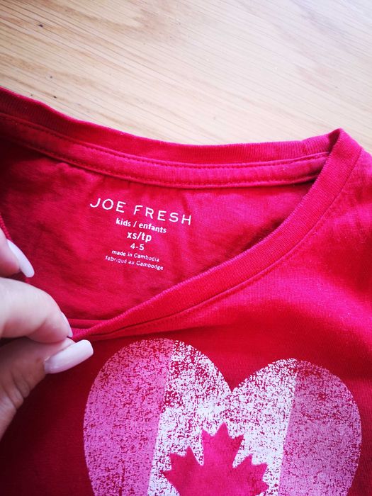 Joe Fresh t-shirt czerwony napis love klon 104/110 cm 4-5 lat