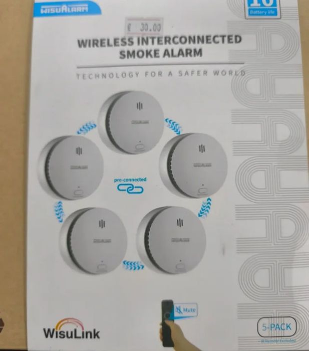 Detector de fumo sem fio WISUALARM