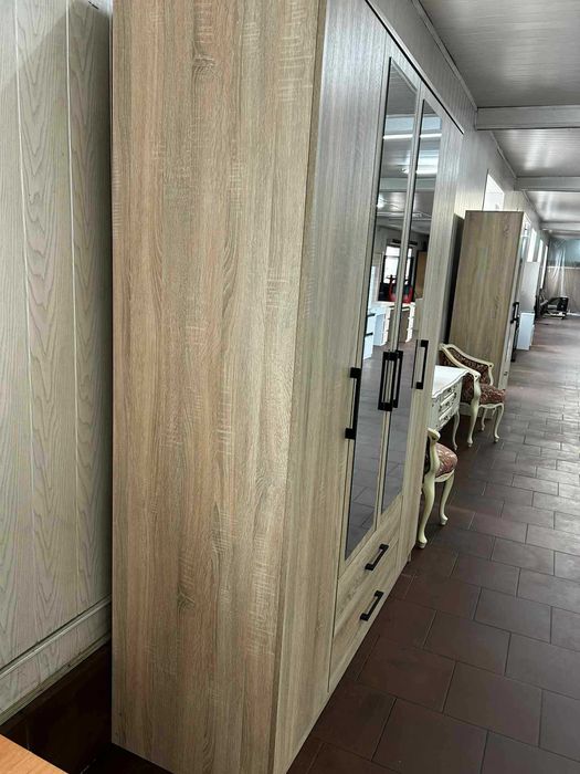 Szafa Romana 160 cm lustro i szuflady dąb sonoma