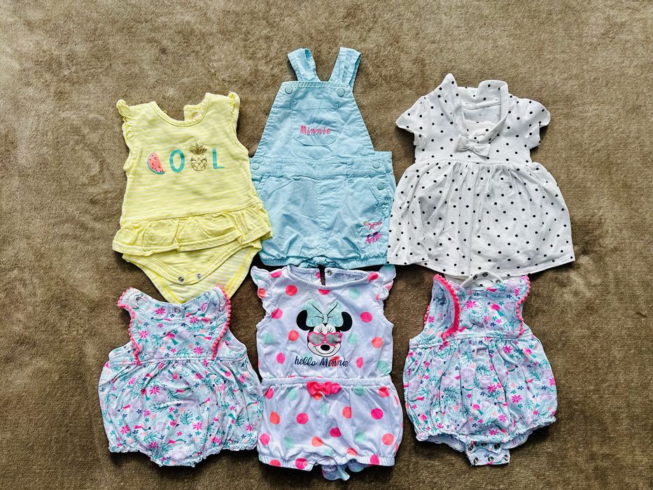 Zestaw, paka ubrań lato dziewczynka, 62/68 Cool club,H&M,Zara 50 szt.