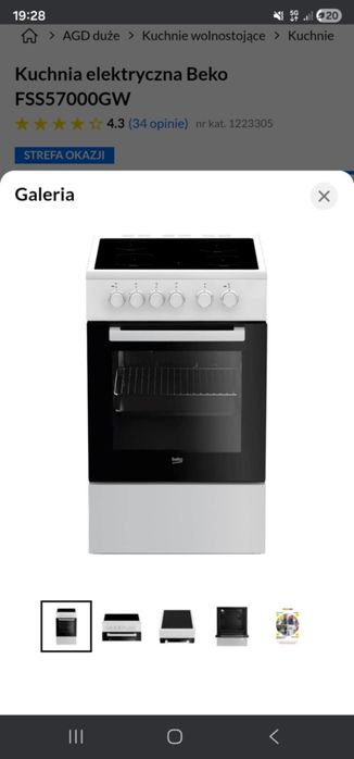 Kuchenka elektryczna wolnostojąca firma beko