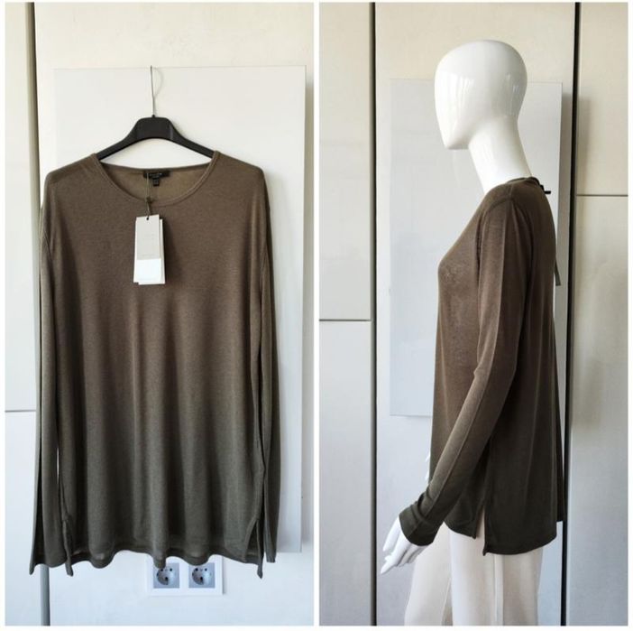 Massimo Dutti ніжний тонкий лонгслів на основі вовни та ліоцеллу