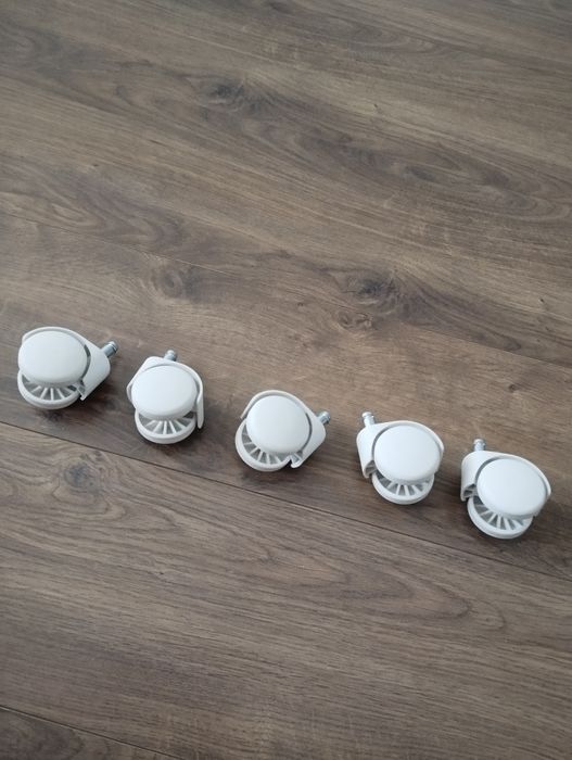 Kółka do krzesła Ikea fi 10. Koła fotela biurowego Osielsko. Białe.