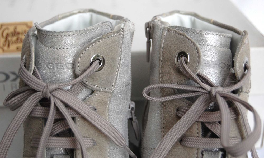 Nowe sneakersy damskie Geox D Illusion r.41 zamsz skóra srebrne szare