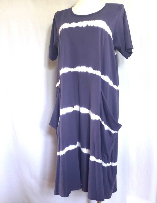 Sukienka letnia r. 4XL/48 fioletowa Bawełna 100% stan bdb
