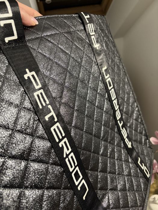 Duża torba shopper zapinana na zamek nowa Peterson czarna