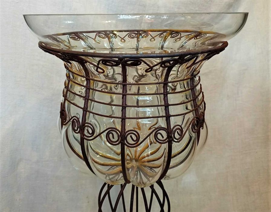Vaso Vidro Suporte Ferro