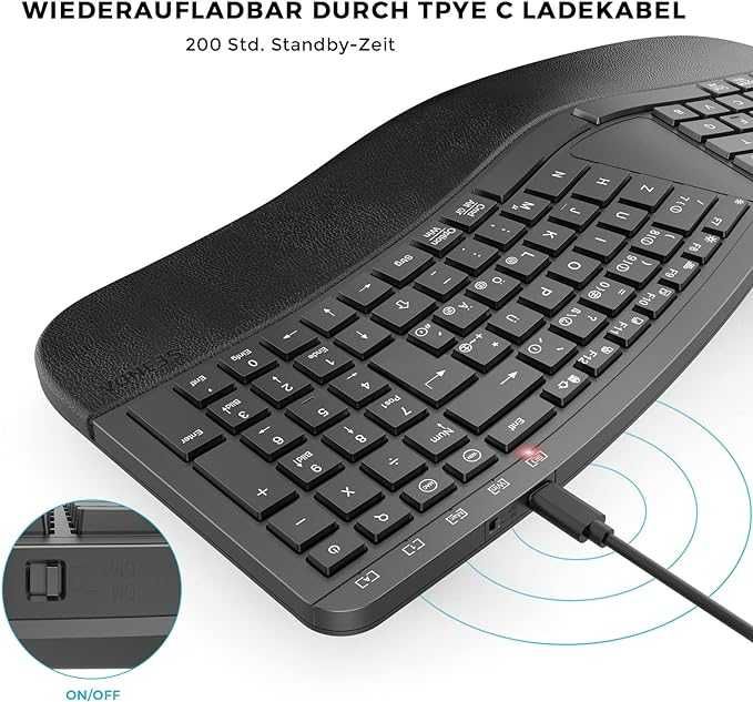 Ergonomiczna klawiatura bezprzewodowa