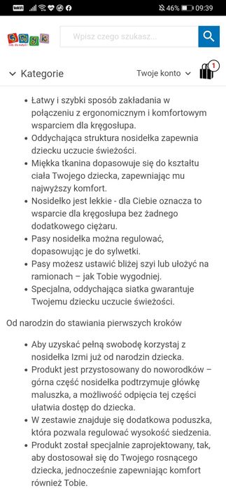 Izmi Breeze nosidełko ergonomiczne 0+