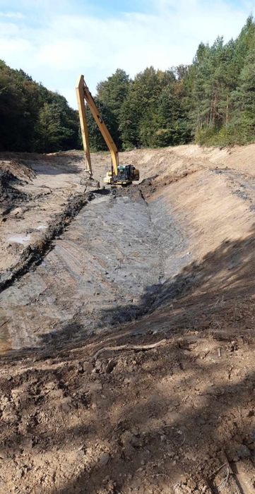 Kopanie stawów,pogłębienie ,regulacja rzek-koparka long reach z operat