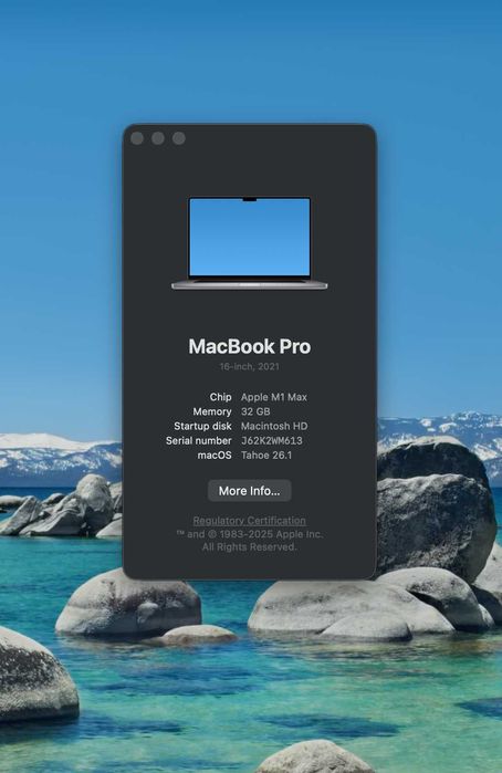 Macbook Pro 16" M1 Max 32GB/1TB Gray