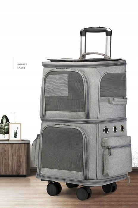 Podwójny Transporter Dla Psa Kota Na Kołach Plecak Wózek Dublo