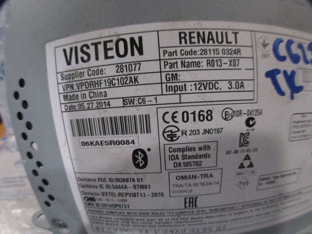 Rádio / auto-rádio RENAULT Twingo III (BCM_)