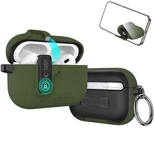 Etui Tech-Protect Slim Hook na AirPods Pro 3 - Zielone