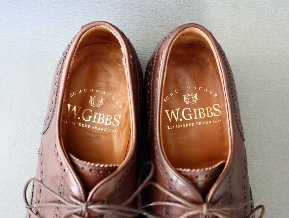 Шикарні чоловічі туфлі, броги ручної роботи W.Gibbs Італія Santoni