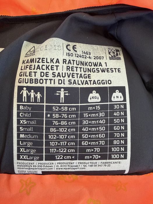 Kamizelka ratunkowa dziecięca Aquarius 15-30 kg