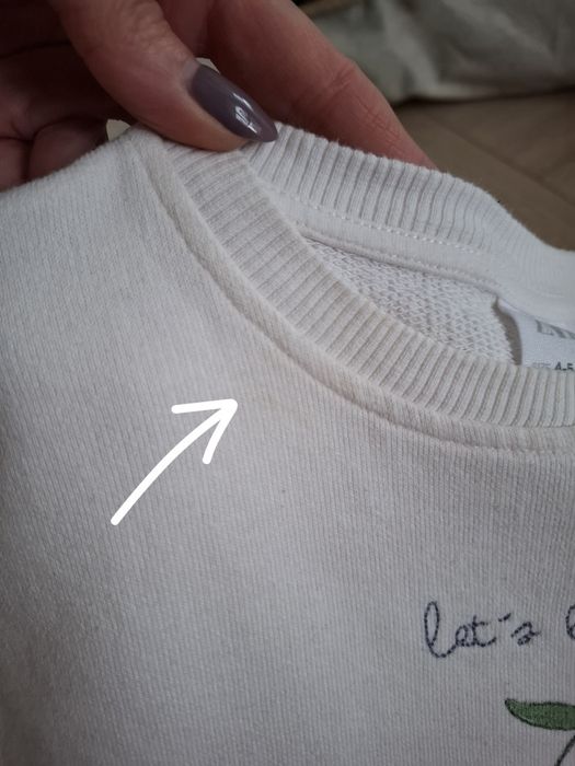 Zara bluza 110 wisienki biała kremowa