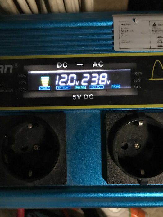 інвектор 12 вольт+акумулятор 105 а