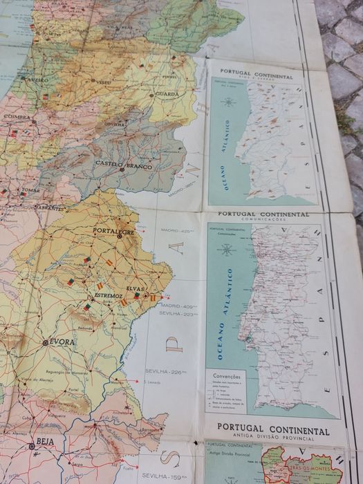 Mapa carta de Portugal, de 1965 escala 1/600, de Manuel Pinto Sousa