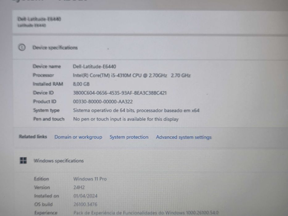 DELL Latitude E6440 i5 SSD 120GB 8GB RAM HD+ # Bateria NOVA