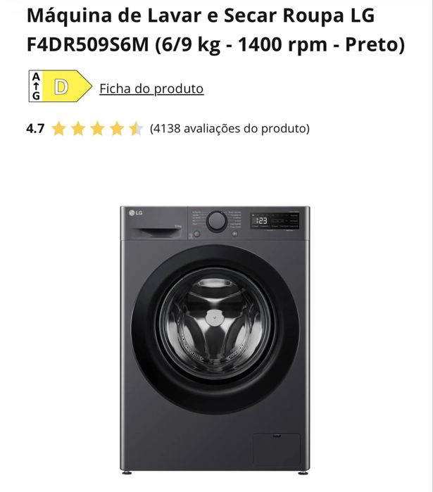 Maquina Lavar e Secar LG 9/6 Kg