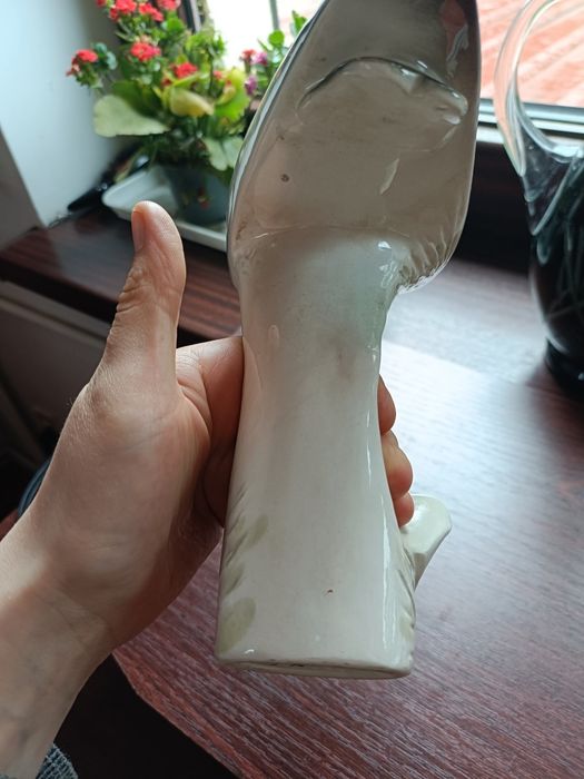 Figurka czapla bocian Jihokera Bechyně lata 60. Brusel Czechy vintage