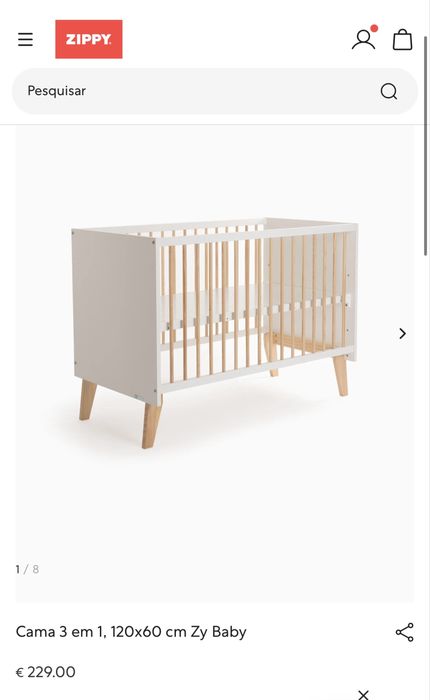 Cana berço zippy com colchão