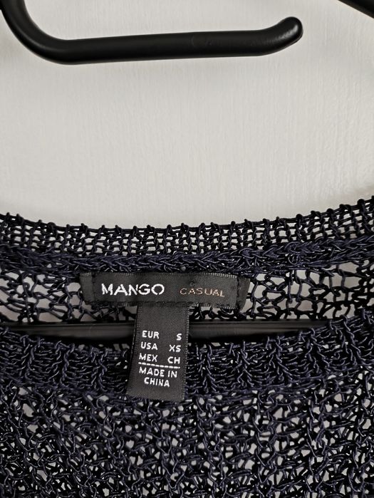Granatowy sweterek z siateczki Mango XS/S