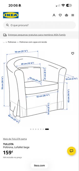 Poltrona IKEA Tullsta cor beje