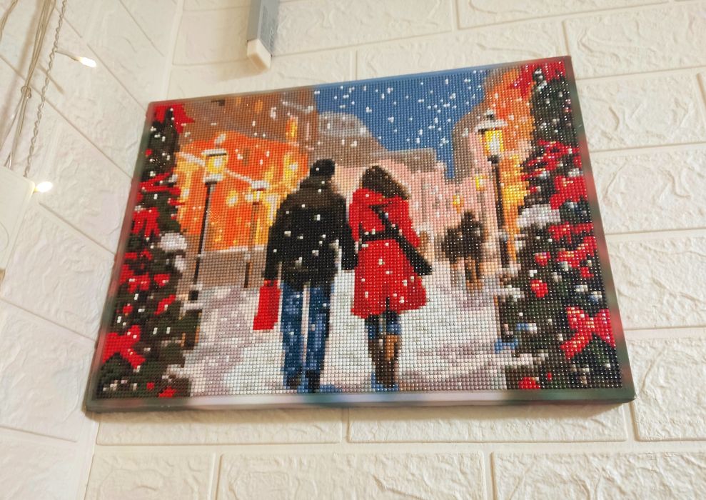 Картина новорічна. Різдво. Алмазна мозаїка