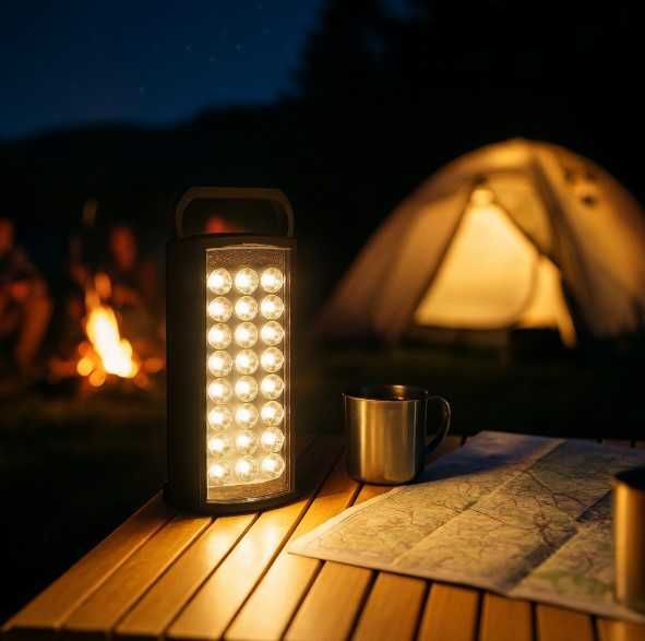 Лампа ліхтар led 24 діоди her-tex ht-2626 акумуляторний 80 год роботи